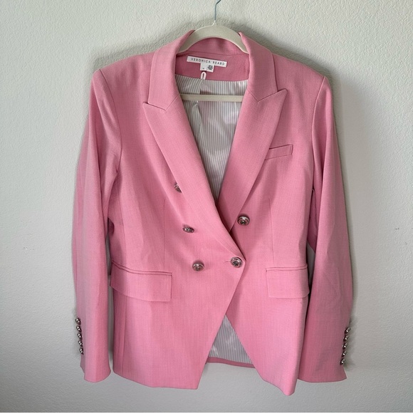 VERONICA BEARD Miller Dickey Jacket Blazer in Peony Pink SZ US 14 - Picture 3 of 11
